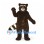 Raccoon Mascot Costume in Dark Brown with Striped Tail