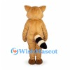 Raccoon Mascot Costume in Tan with Black Eye Mask and Ringed Tail