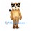 Raccoon Mascot Costume in Tan with Black Eye Mask and Ringed Tail