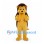 Hedgehog Mascot Costume in Yellow with Brown Shaggy Back