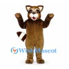 Raccoon Mascot Costume in Brown with White Muzzle and Ringed Tail