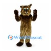 Squirrel Mascot Costume in Brown with Blue Eyes and Curled Tail