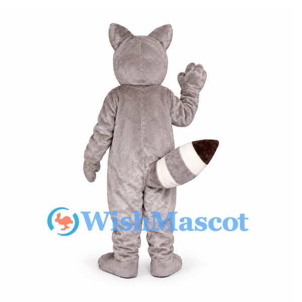 Raccoon Mascot Costume in Light Gray with Dark Eye Patches