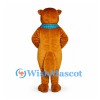 Squirrel Mascot Costume in Orange Brown with Blue Check Scarf