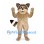 Raccoon Mascot Costume in Tan with Cream Face and Striped Tail