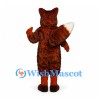 Fox Mascot Costume in Rust Brown with Long White Chest