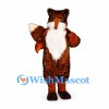 Fox Mascot Costume in Rust Brown with Long White Chest