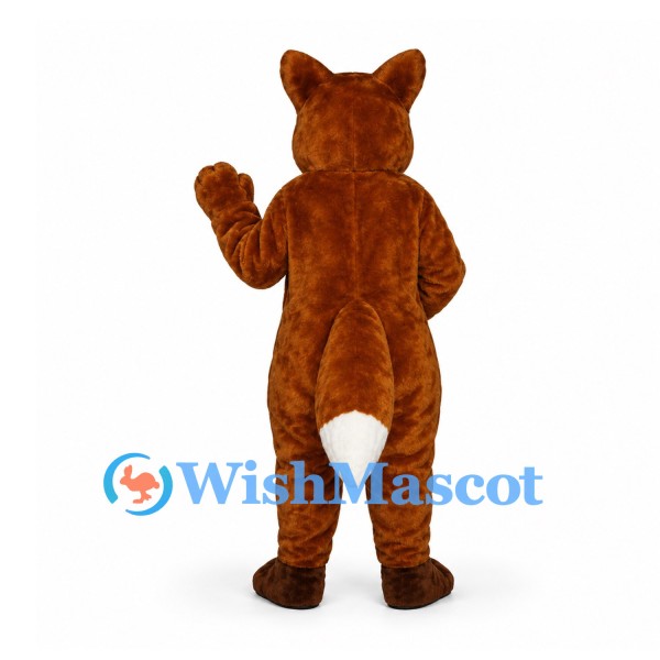 Fox Mascot Costume in Brown with White Chest and Tail Tip