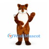 Fox Mascot Costume in Brown with White Chest and Tail Tip