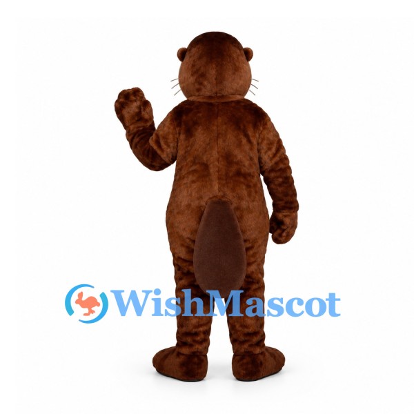 Beaver Mascot Costume in Dark Brown with Cream Belly