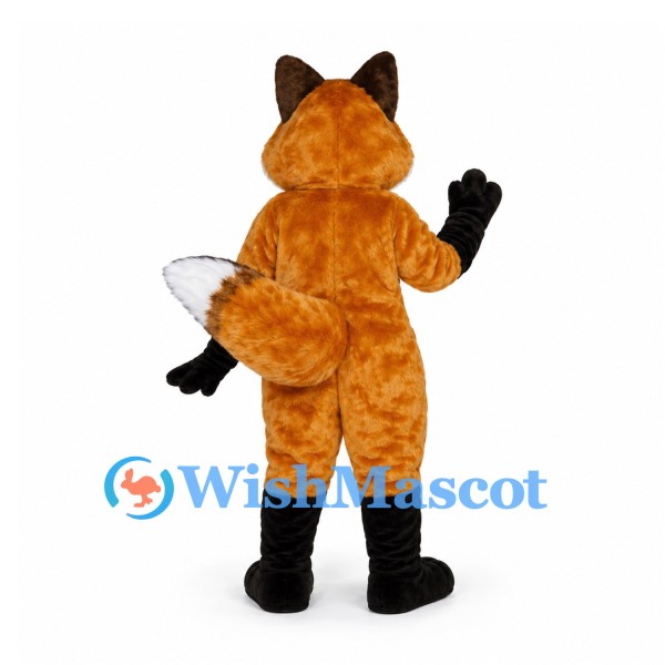 Fox Mascot Costume in Orange with White Chest and Black Paws