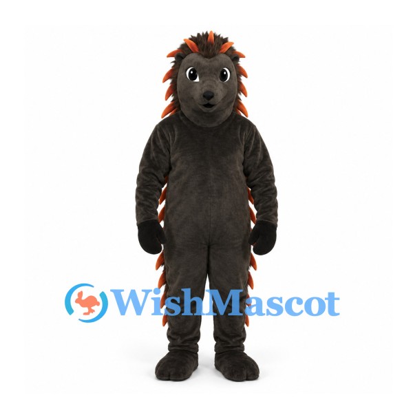 Porcupine Mascot Costume in Black with Orange and Cream Quills