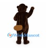 Beaver Mascot Costume in Dark Brown with Paddle Tail