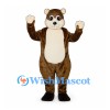 Chipmunk Mascot Costume in Brown with Cream Belly and Cheeks