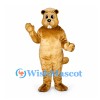 Beaver Mascot Costume in Golden Brown with Buck Teeth and Flat Tail