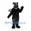 Skunk Mascot Costume in Black with White Back Stripes and Bushy Tail