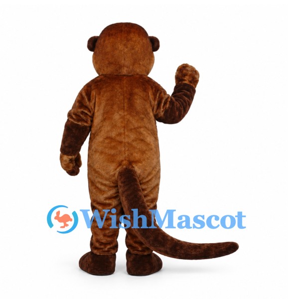 Otter Mascot Costume in Brown with Tan Belly and Long Tail
