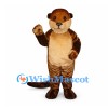 Otter Mascot Costume in Brown with Tan Belly and Long Tail
