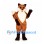 Fox Mascot Costume in Rust with White Chest and Black Paws