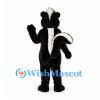 Skunk Mascot Costume in Black and White with Blue Eyes