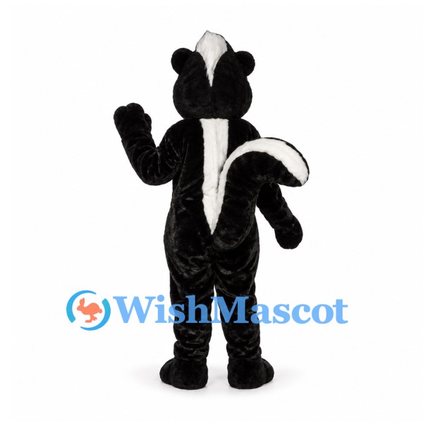 Skunk Mascot Costume in Black and White with Blue Eyes