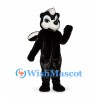 Skunk Mascot Costume in Black and White with Blue Eyes
