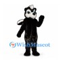 Skunk Mascot Costume in Black and White with Blue Eyes