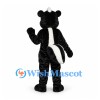 Skunk Mascot Costume with White Face and Striped Bushy Tail