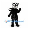 Skunk Mascot Costume with White Face and Striped Bushy Tail