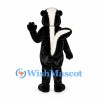 Skunk Mascot Costume in Black with White Head and Back Stripe