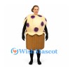 Muffin Mascot Costume with Cream Top and Purple Berry Spots