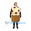 Muffin Mascot Costume with Cream Top and Purple Berry Spots