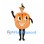 Pumpkin Mascot Costume in Orange with Smiling Face and Green Hat
