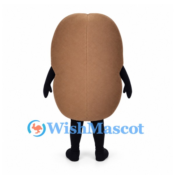 Potato Mascot Costume in Brown with Smiling Face