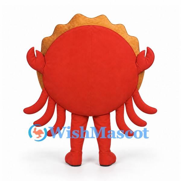 Crab Mascot Costume in Red with Round Body and Multiple Legs