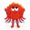 Crab Mascot Costume in Red with Round Body and Multiple Legs