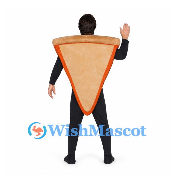Pizza Slice Mascot Costume with Vegetable Toppings and Open Face