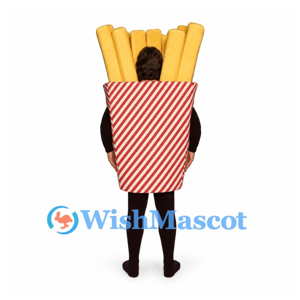 French Fries Mascot Costume with Red and White Carton