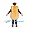 Sandwich Mascot Costume with Long Bread Roll and Open Face