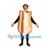 Sandwich Mascot Costume with Long Bread Roll and Open Face