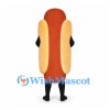 Hot Dog Mascot Costume with Yellow Mustard Stripe