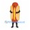 Hot Dog Mascot Costume with Yellow Mustard Stripe
