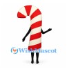 Candy Cane Mascot Costume with Red and White Stripes