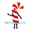 Candy Cane Mascot Costume with Red and White Stripes