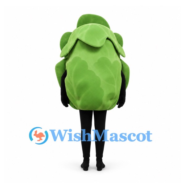 Lettuce Mascot Costume in Green with Layered Leaves