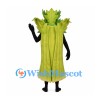 Celery Mascot Costume in Green with Tall Leaf Crown