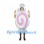 Candy Mascot Costume with Pink Spiral and White Wrapper