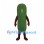 Cucumber Mascot Costume in Dark Green with Long Rounded Body