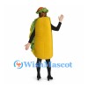 Taco Mascot Costume with Yellow Shell and Colorful Fillings