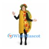 Taco Mascot Costume with Yellow Shell and Colorful Fillings